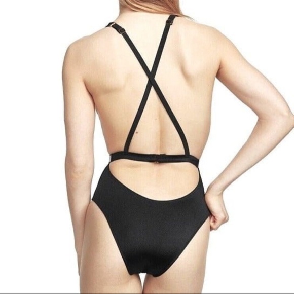 VICTORIA SECRET Swim Shine
Strap Plunge One-Piece Swimsuit
Large Bling $99 - Picture 4 of 6